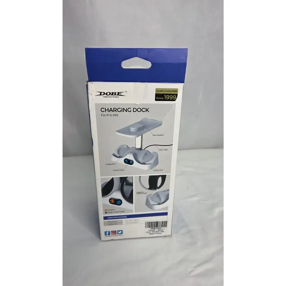White Controller Dock Charger for PS5 VR2 PSVR 2 Type C Cable